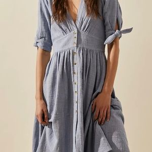Free People Love of My Life MIDI Dress in Blue